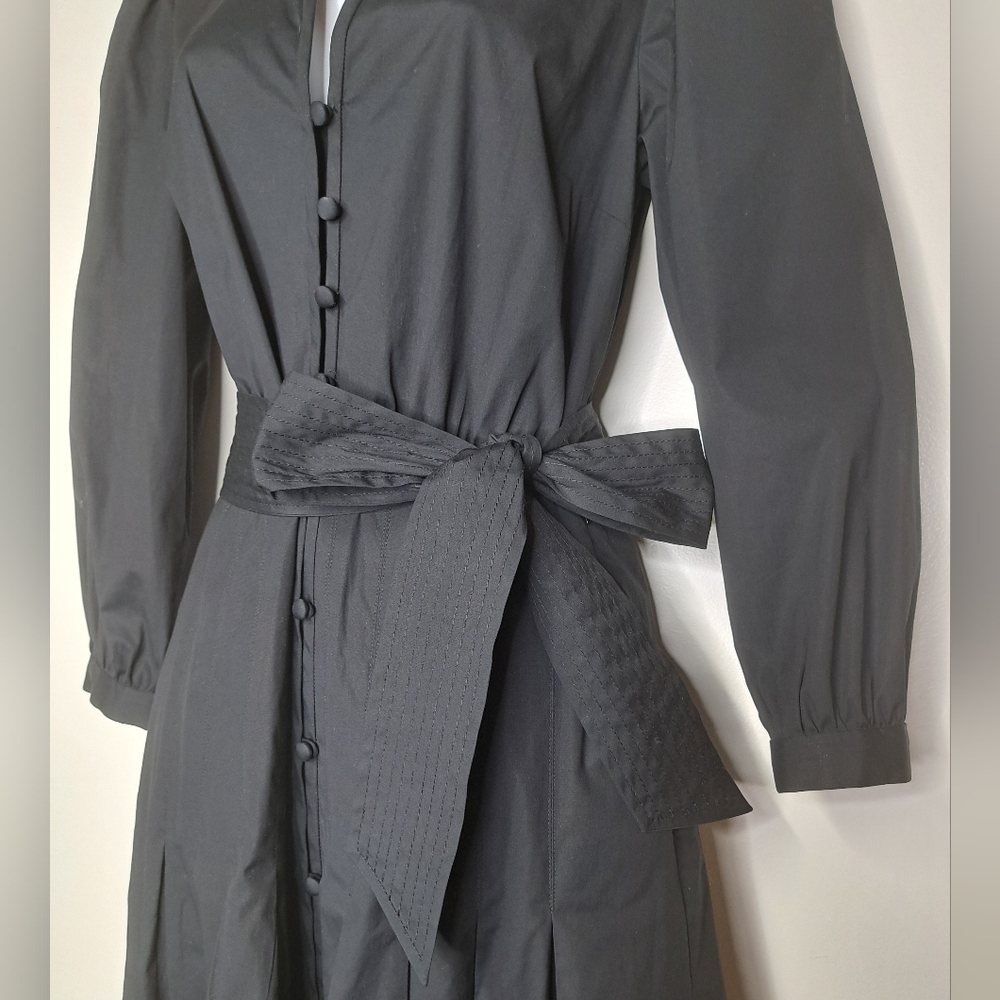 Veronica Beard Black Izie Cotton Poplin Midi Dress Size 2 - Picture 15 of 16